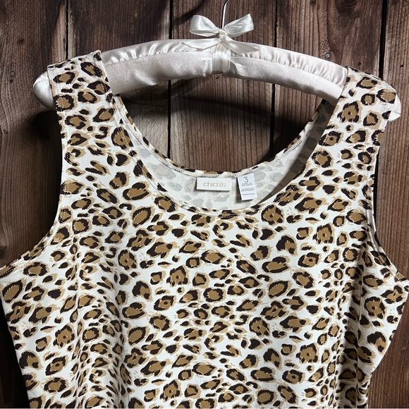 Chico’s Classic Animal Leopard Print Base Layer Lagenlook Western Tank Top Sz XL - Picture 3 of 6